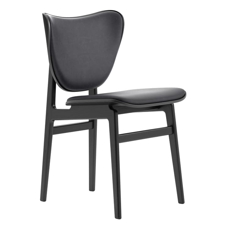 Silla Elephant con asiento de cuero y base de roble teñido de negro - Dunes anthracite - NORR11