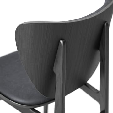 Silla Elephant con asiento de cuero y base de roble teñido de negro - Dunes anthracite - NORR11