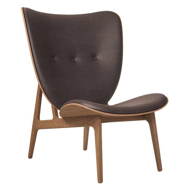 Sillón Elephant lounge leather light smoked oak - Dunes dark brown - NORR11