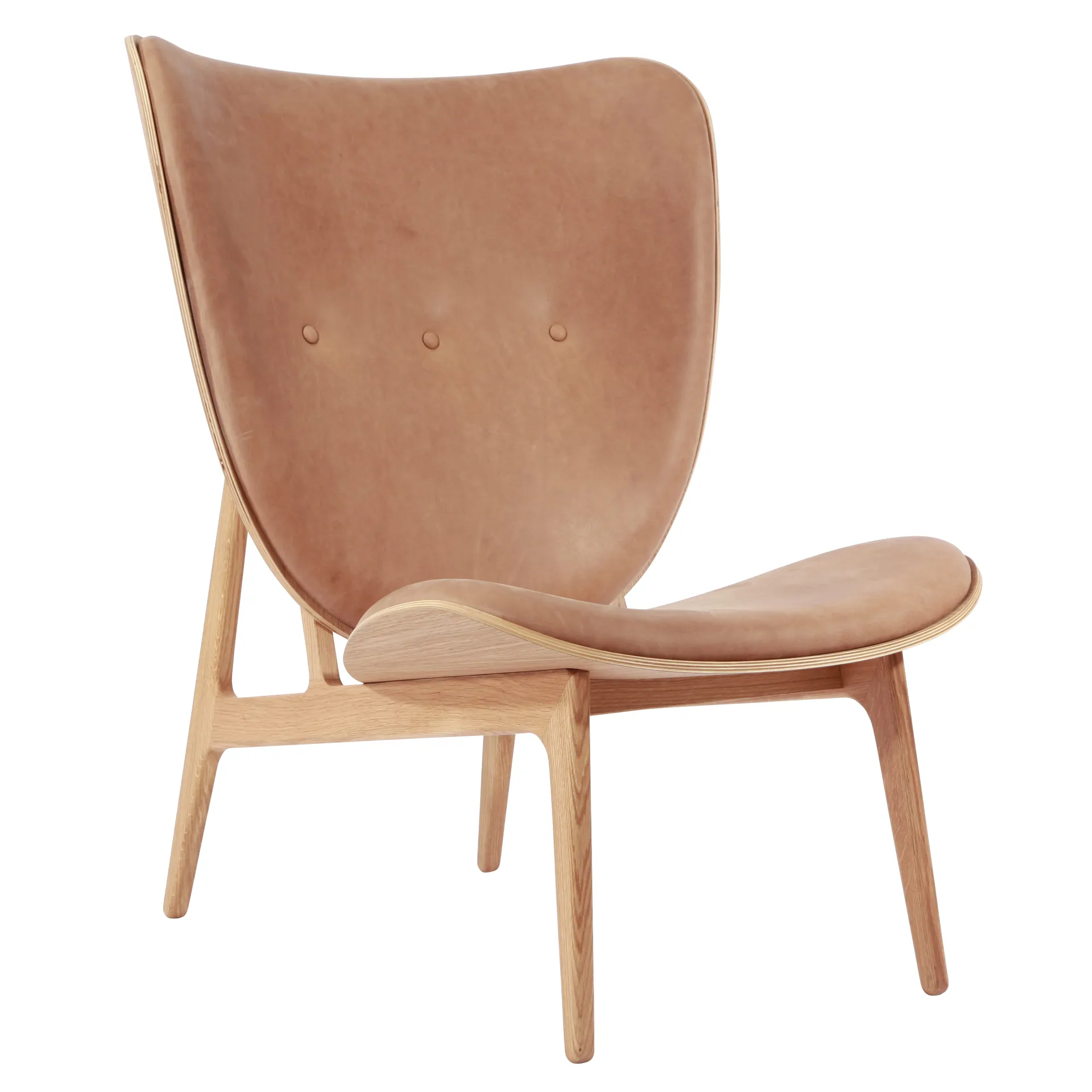 Sillón Elephant lounge leather roble, Dunes camel NORR11