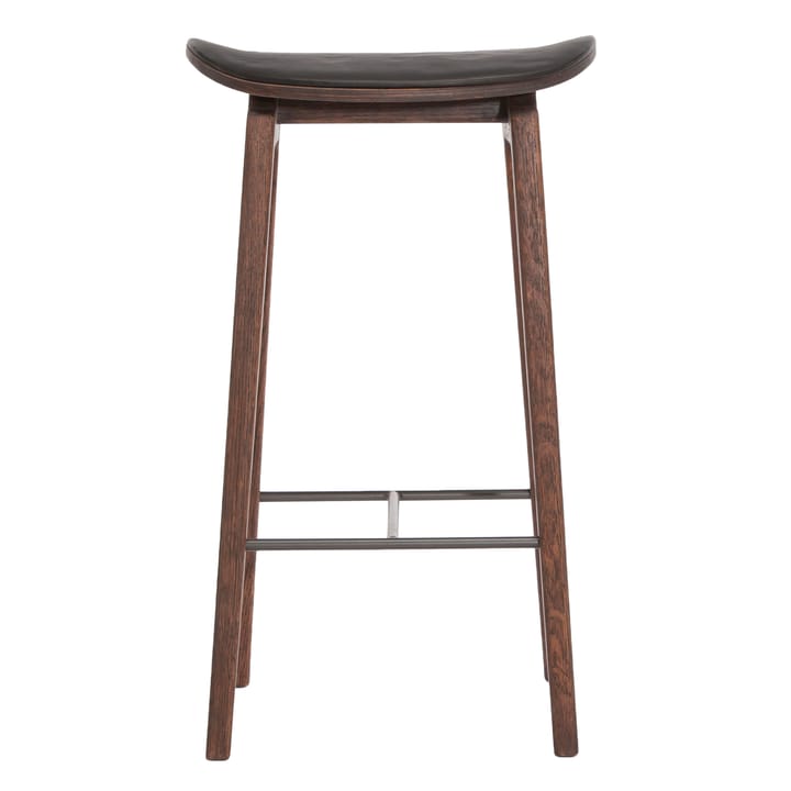Taburete de bar con asientos de cuero ahumado oscuro - Spectrum black - NORR11