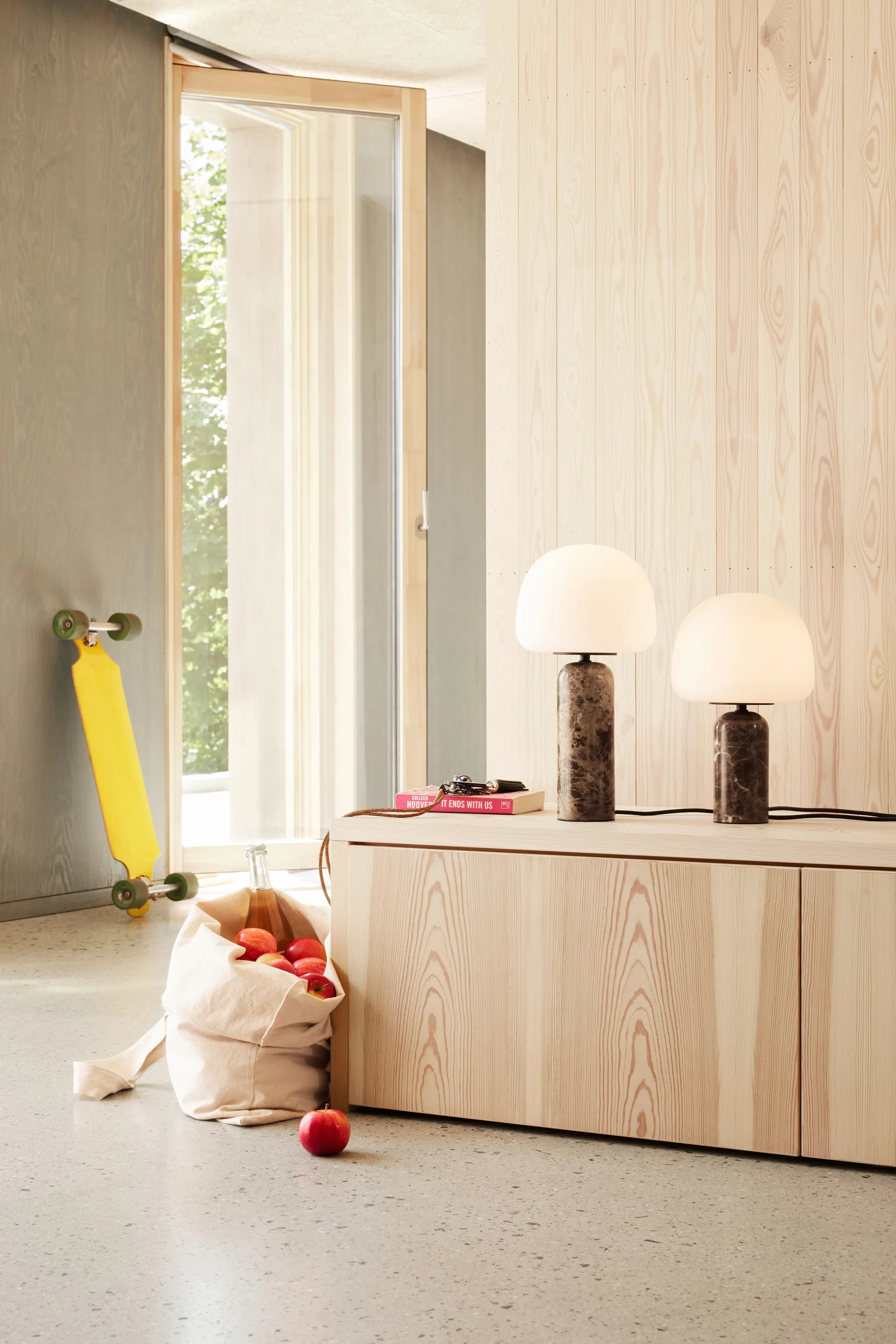 Lámpara de mesa Kin 33 cm, Brown marble Northern