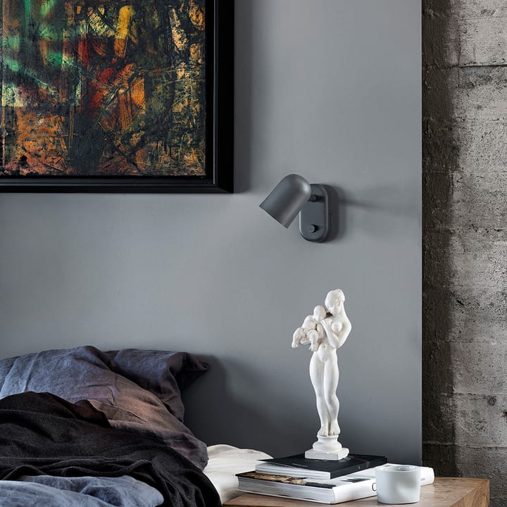 Lámpara de pared Buddy, instalación fija, gris oscuro Northern