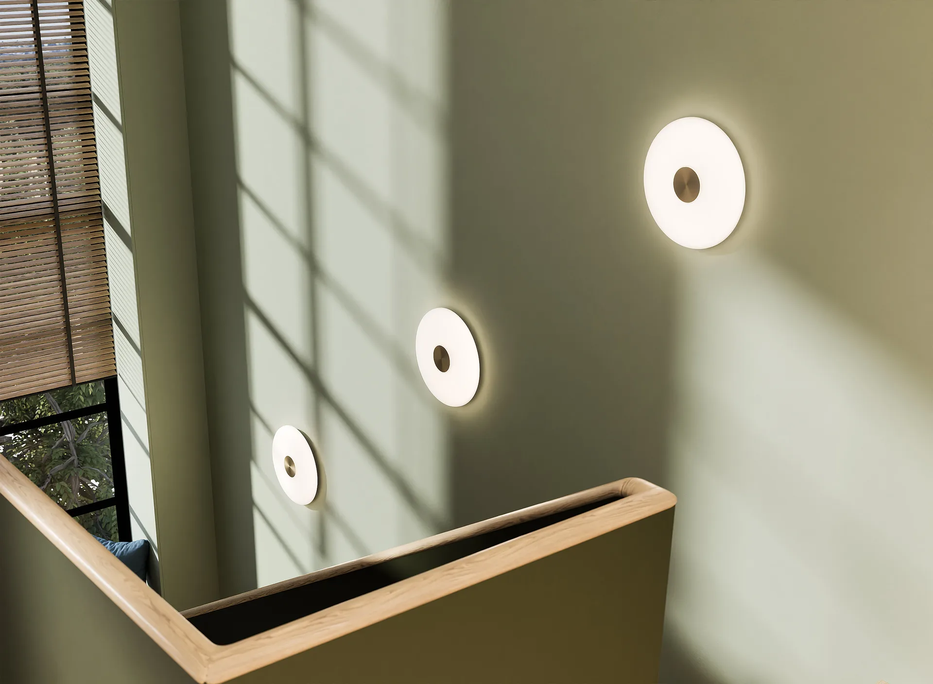 Lámpara de pared Glint Ø36 cm, Vidrio opal blanco Northern