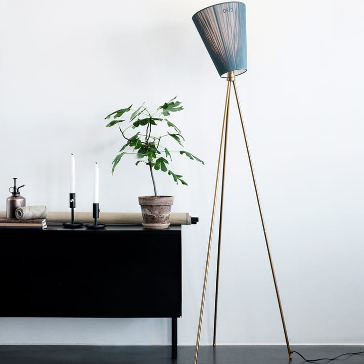 Lámpara de pie Oslo Wood, Beige, base negro mate Northern