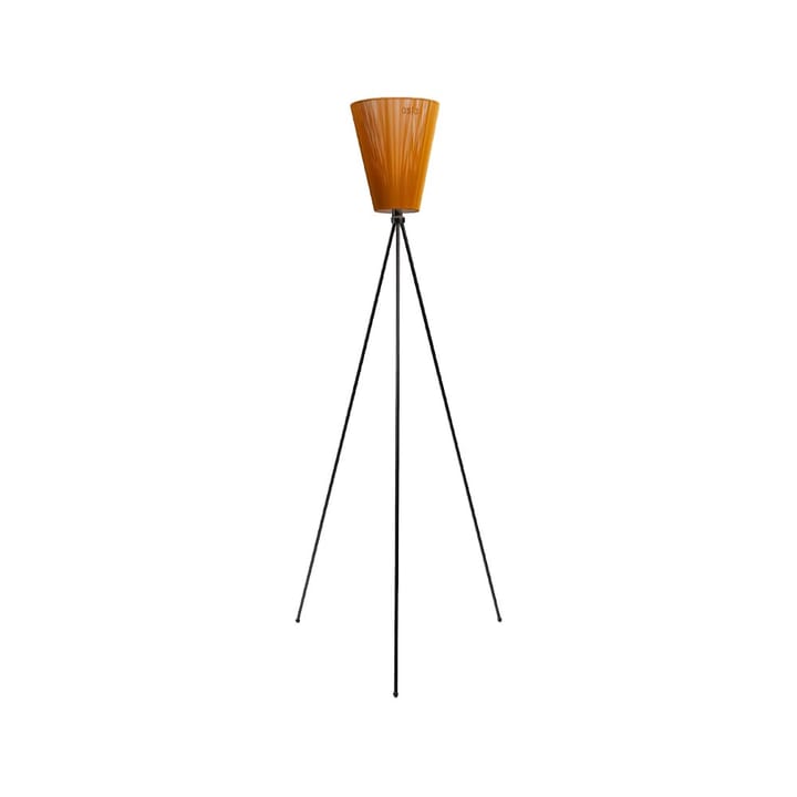 Lámpara de pie Oslo Wood - Caramel, base negro mate - Northern