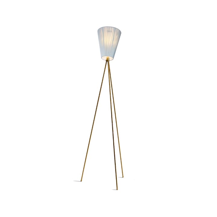 Lámpara de pie Oslo Wood - Light blue, base dorada - Northern