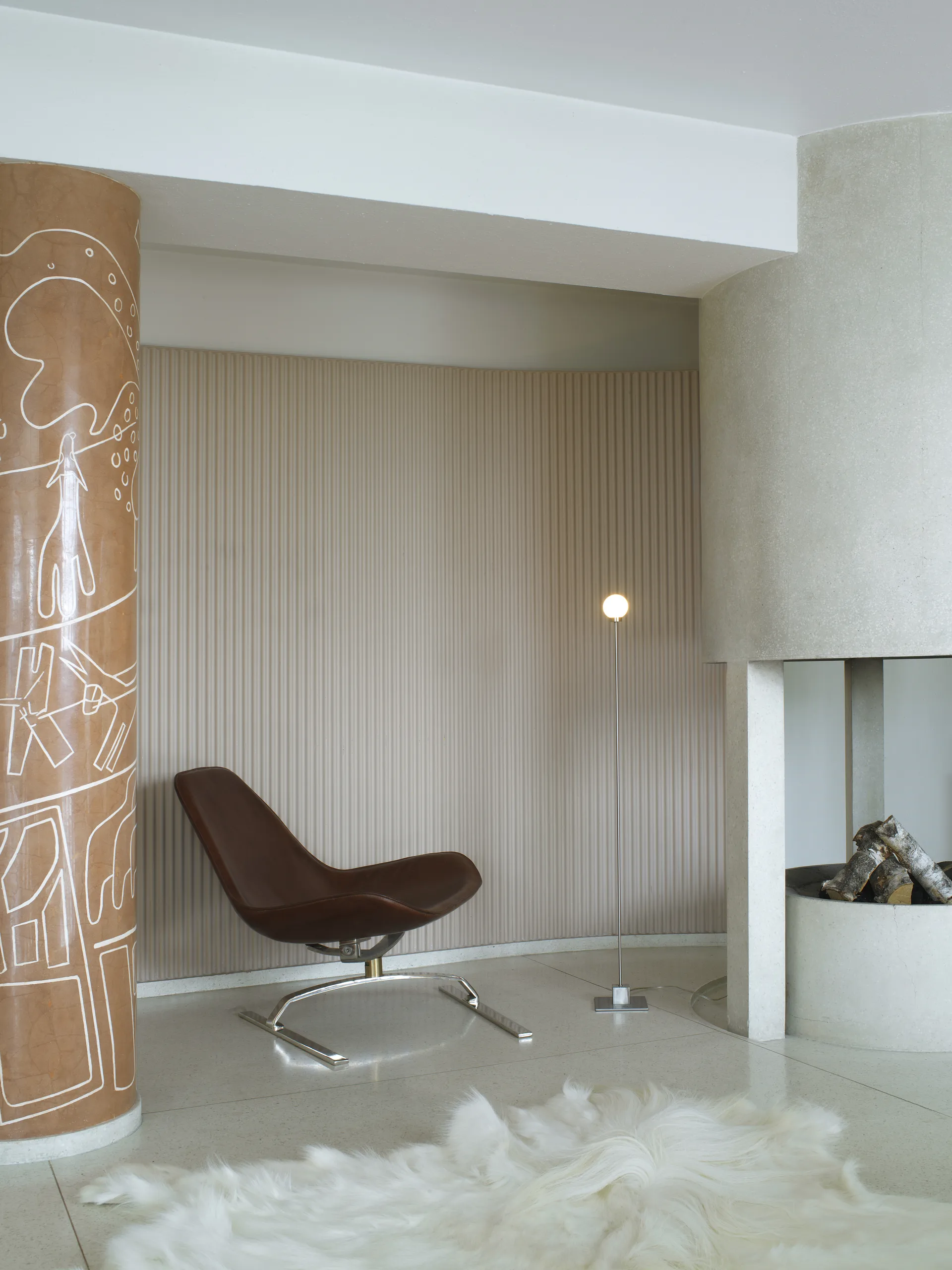 Lámpara de pie Snowball 117 cm, Steel Northern