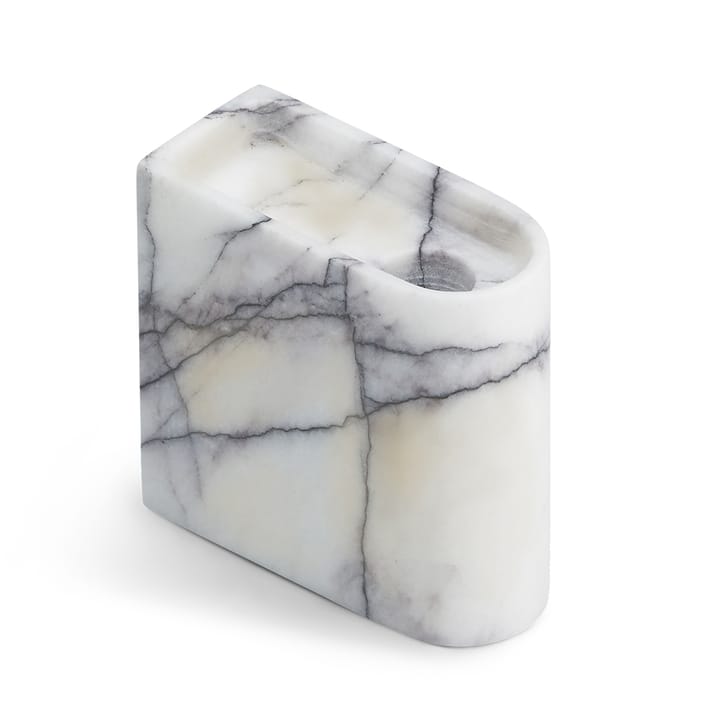 Portavelas Monolith low - Mixed white marble - Northern