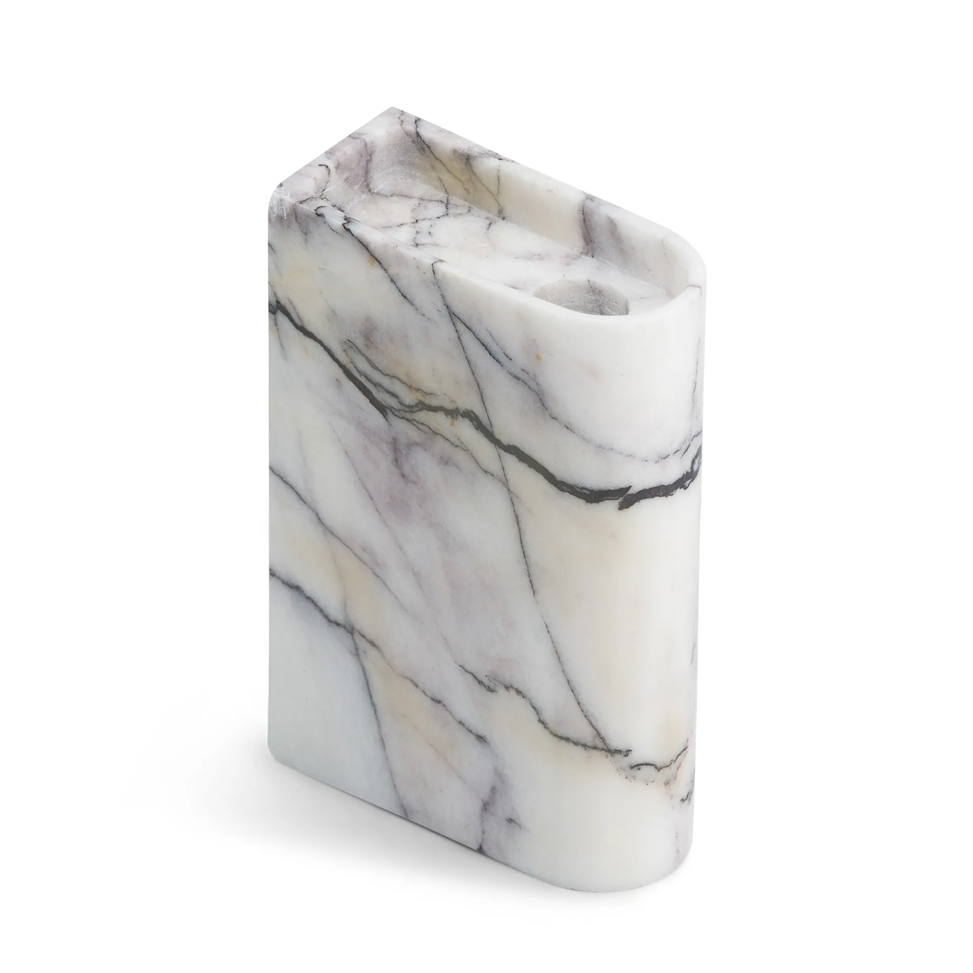 Portavelas Monolith medium, Mixed white marble Northern