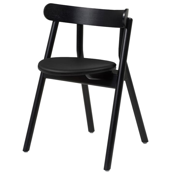 Silla Oaki con asiento de cuero - Roble negro - Northern