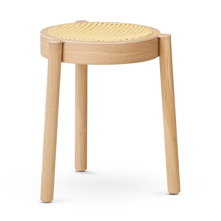 Taburete con asiento de ratán Pal - Roble claro - Northern