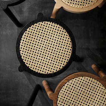 Taburete con asiento de ratán Pal - roble negro - Northern