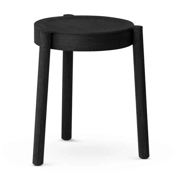Taburete redondo Pal - Roble negro, Ø37x46 cm - Northern