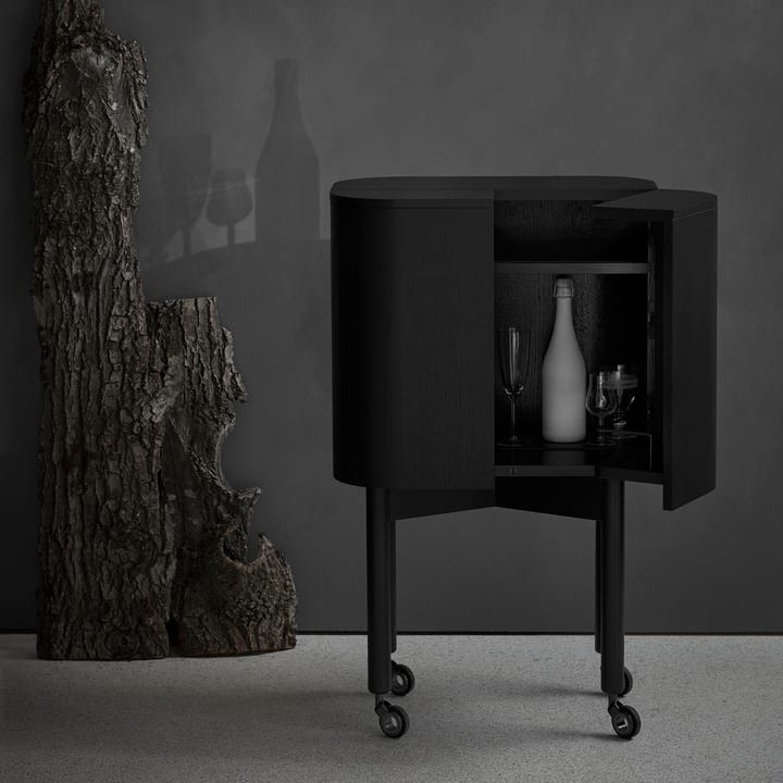 Vitrina bar con ruedas Loud , Negro Northern