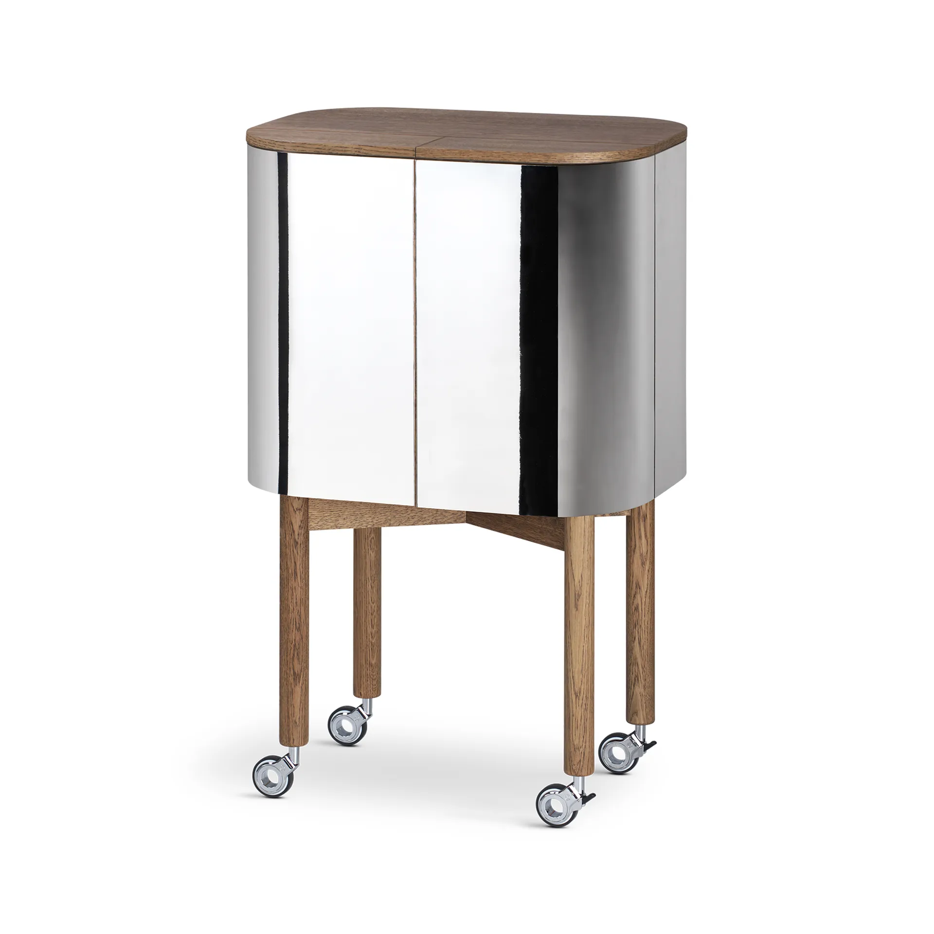 Vitrina bar con ruedas Loud , Roble ahumado Northern