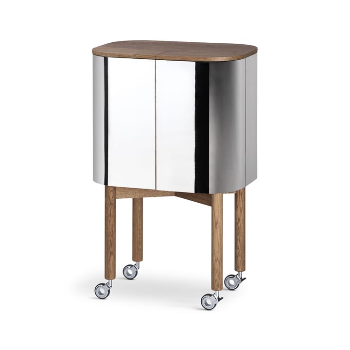 Vitrina bar con ruedas Loud , Roble ahumado Northern