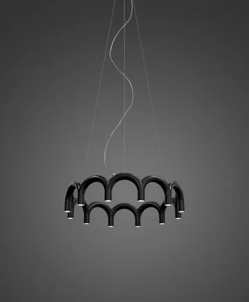 Lámpara colgante Arch circle - Black, Ø98 cm - Oblure