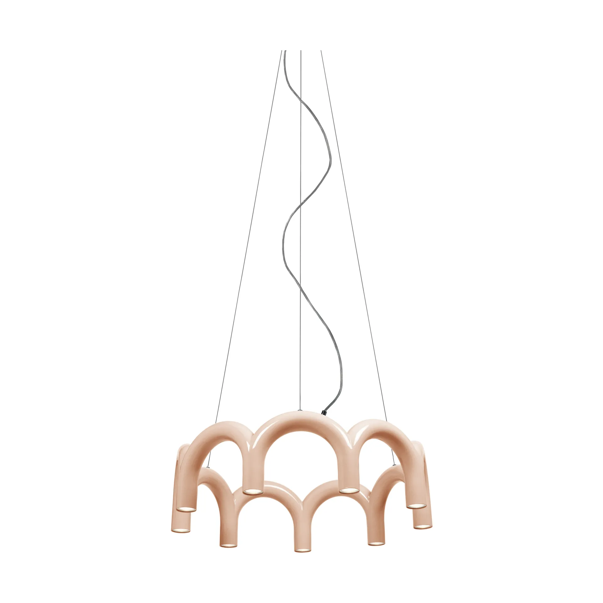 Lámpara colgante Arch circle, Nude, Ø76 cm Oblure