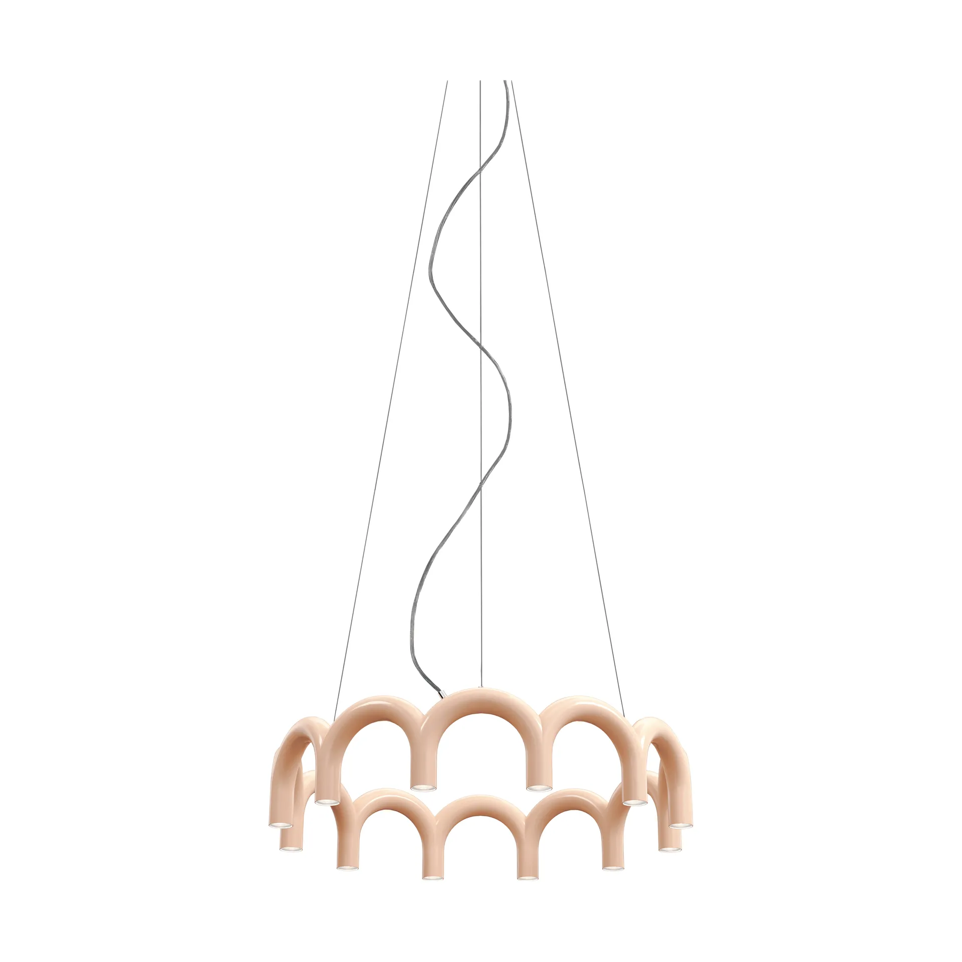 Lámpara colgante Arch circle, Nude, Ø98 cm Oblure