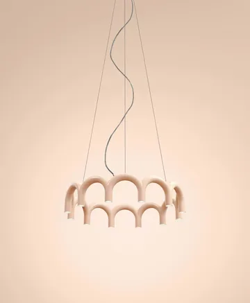 Lámpara colgante Arch circle - Nude, Ø98 cm - Oblure
