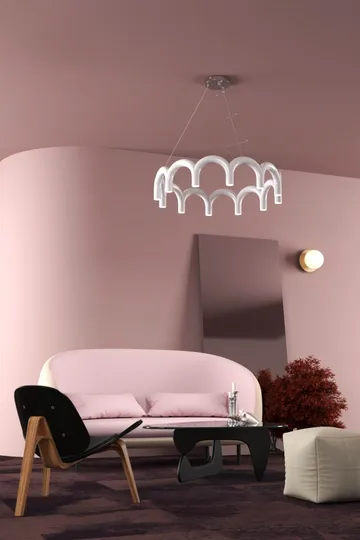 Lámpara colgante Arch circle - White, Ø98 cm - Oblure