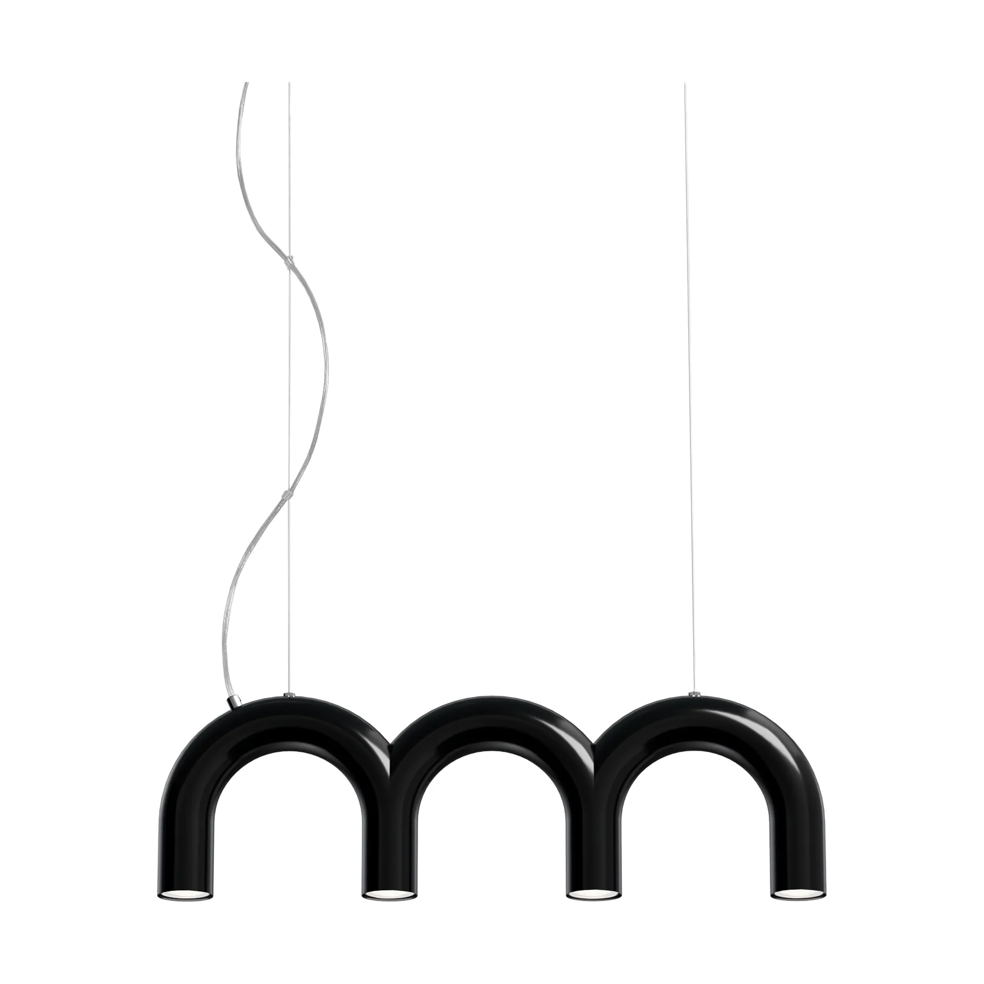 Lámpara colgante Arch Triplette, Black, 65,6 cm Oblure