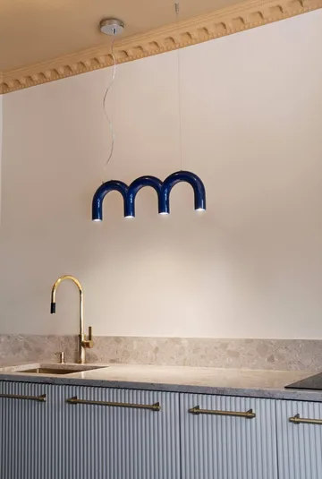 Lámpara colgante Arch Triplette - Blue, 65,6 cm - Oblure