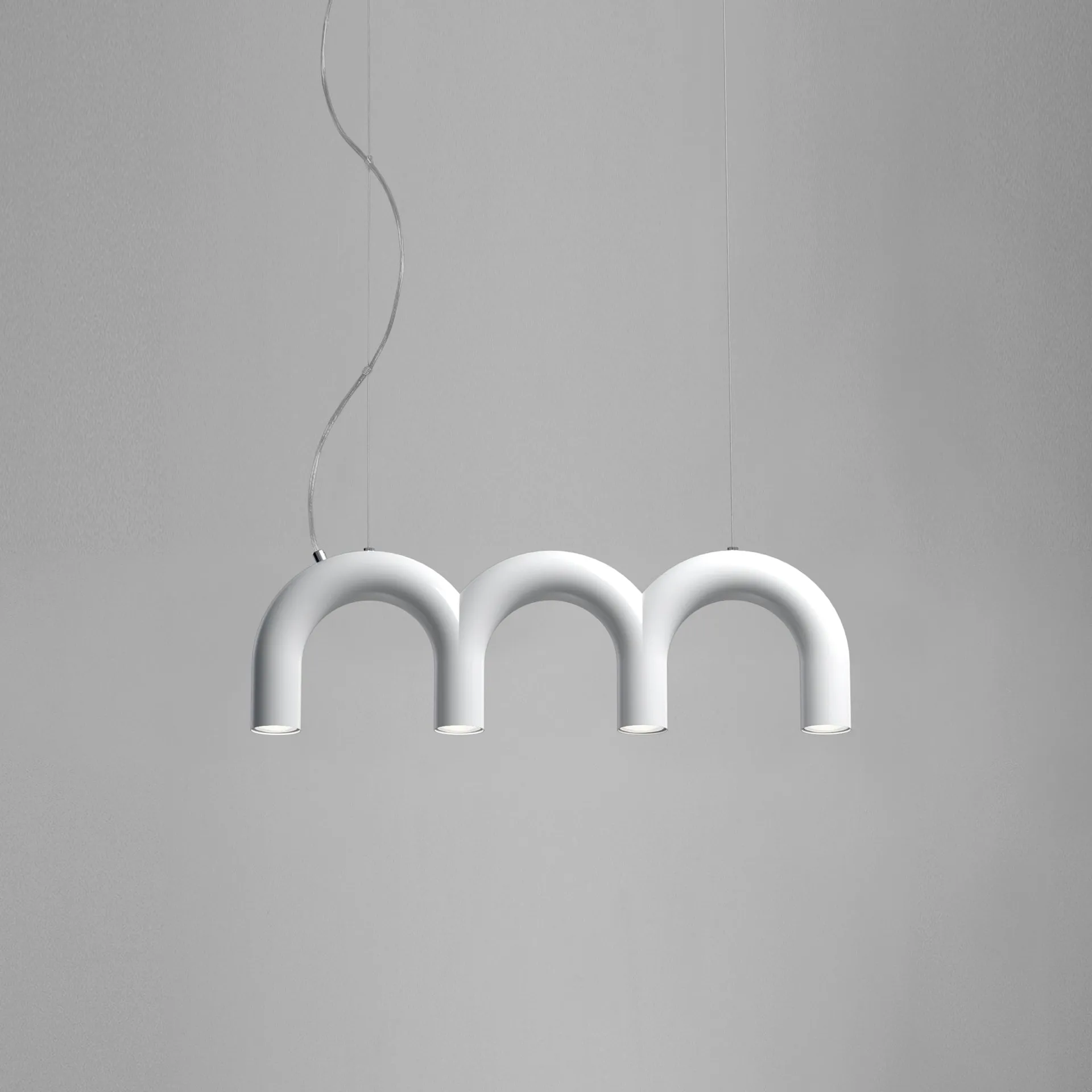 Lámpara colgante Arch Triplette, White, 65,6 cm Oblure