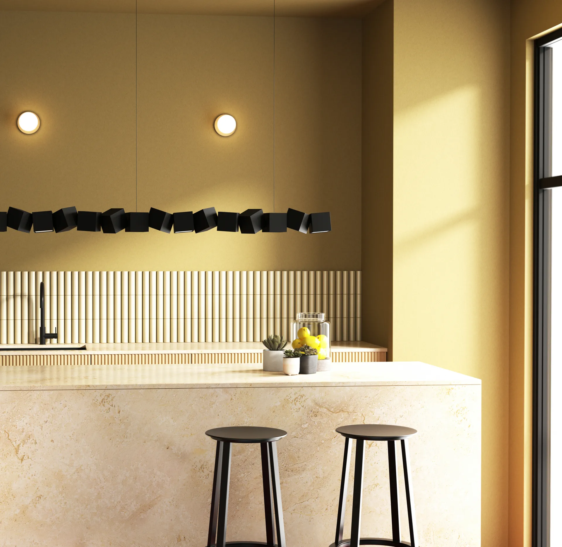 Lámpara colgante Blockchain system 17, Black Oblure