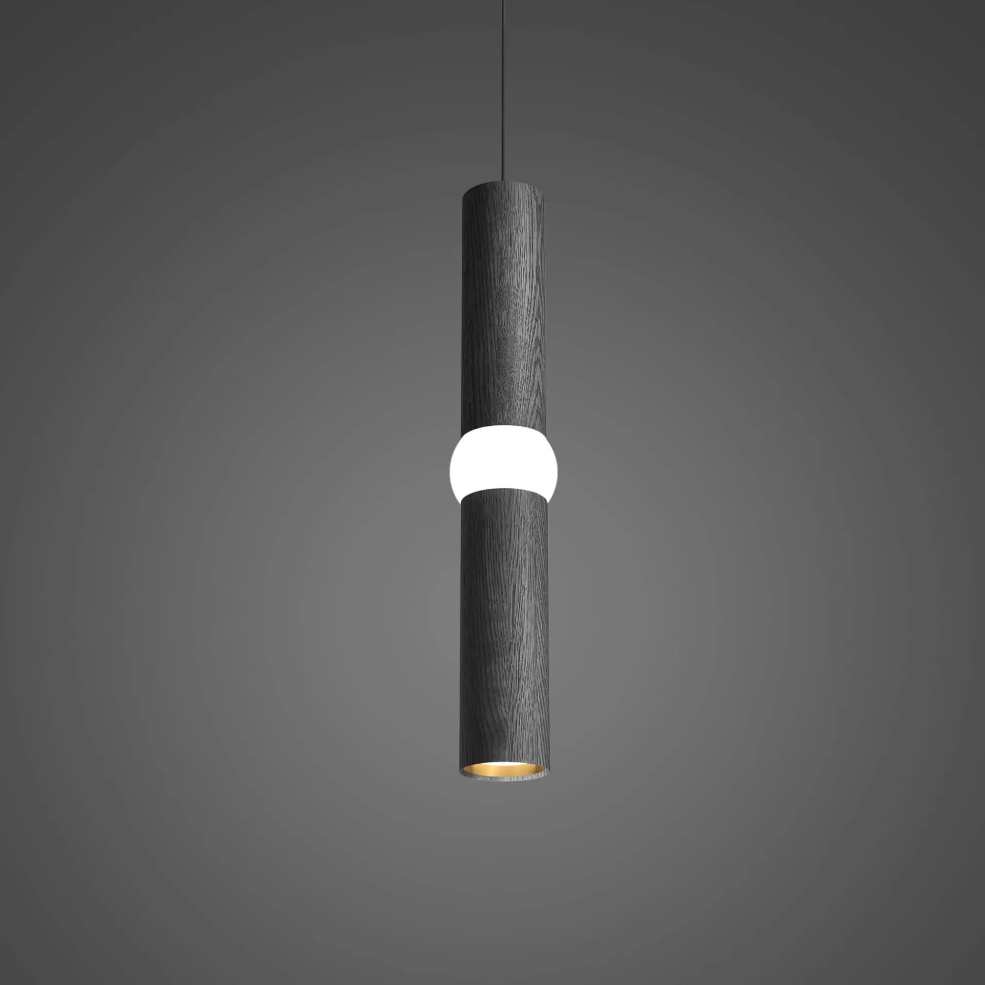 Lámpara colgante Lightbone, Medium 53,8 cm, black oak Oblure