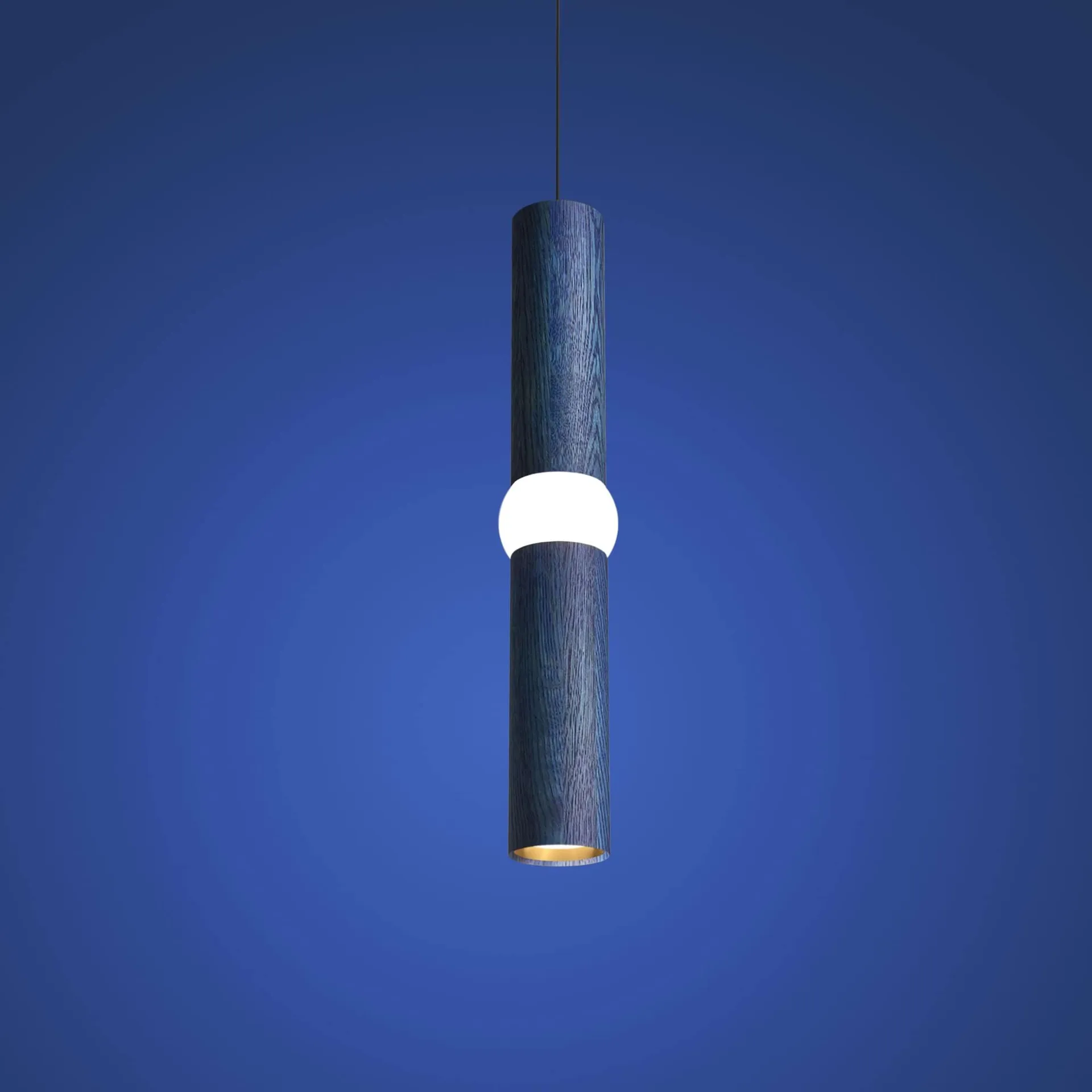 Lámpara colgante Lightbone, Medium 53,8 cm, blue oak Oblure