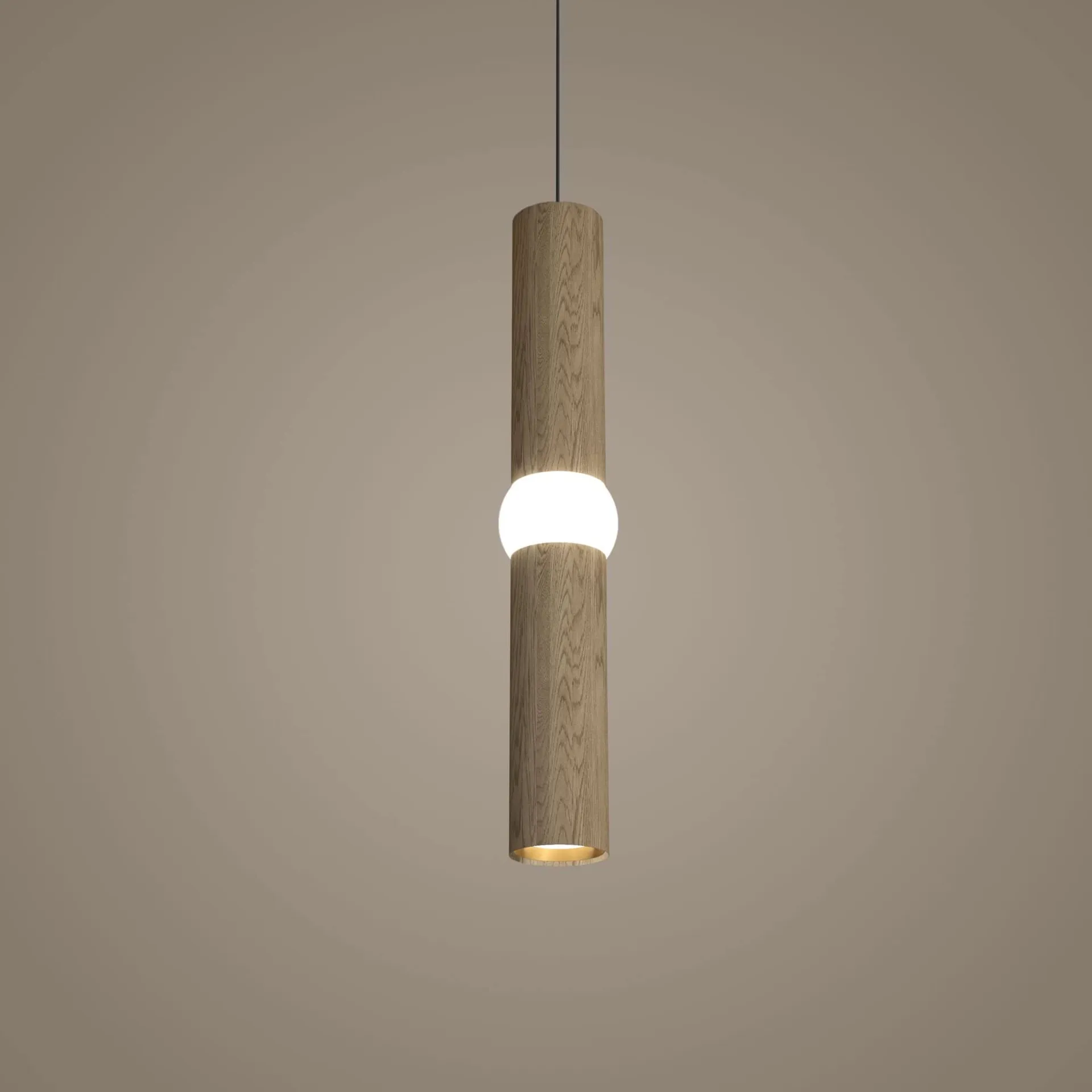 Lámpara colgante Lightbone, Medium 53,8 cm, natural oak Oblure