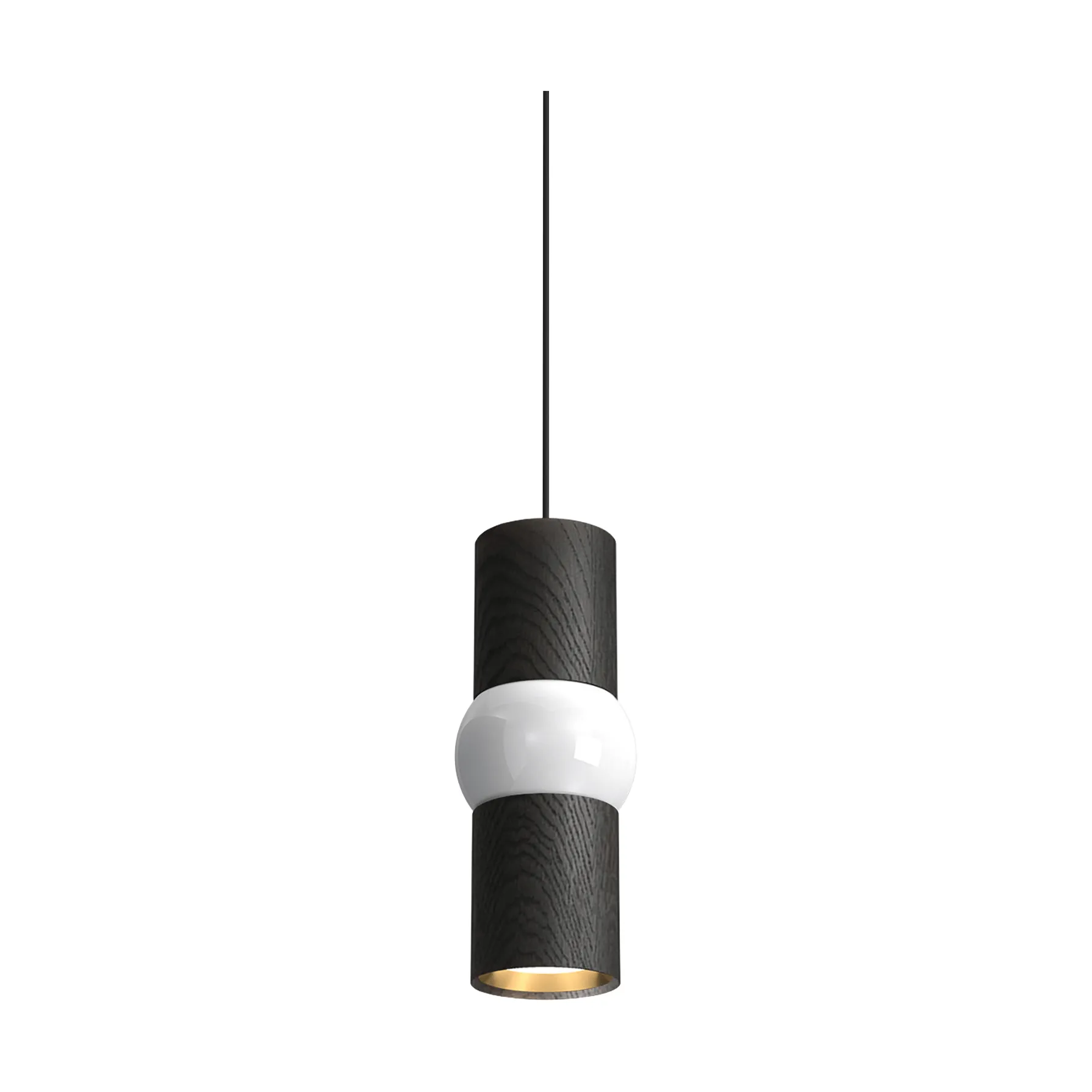 Lámpara colgante Lightbone, Small 24 cm, black oak Oblure
