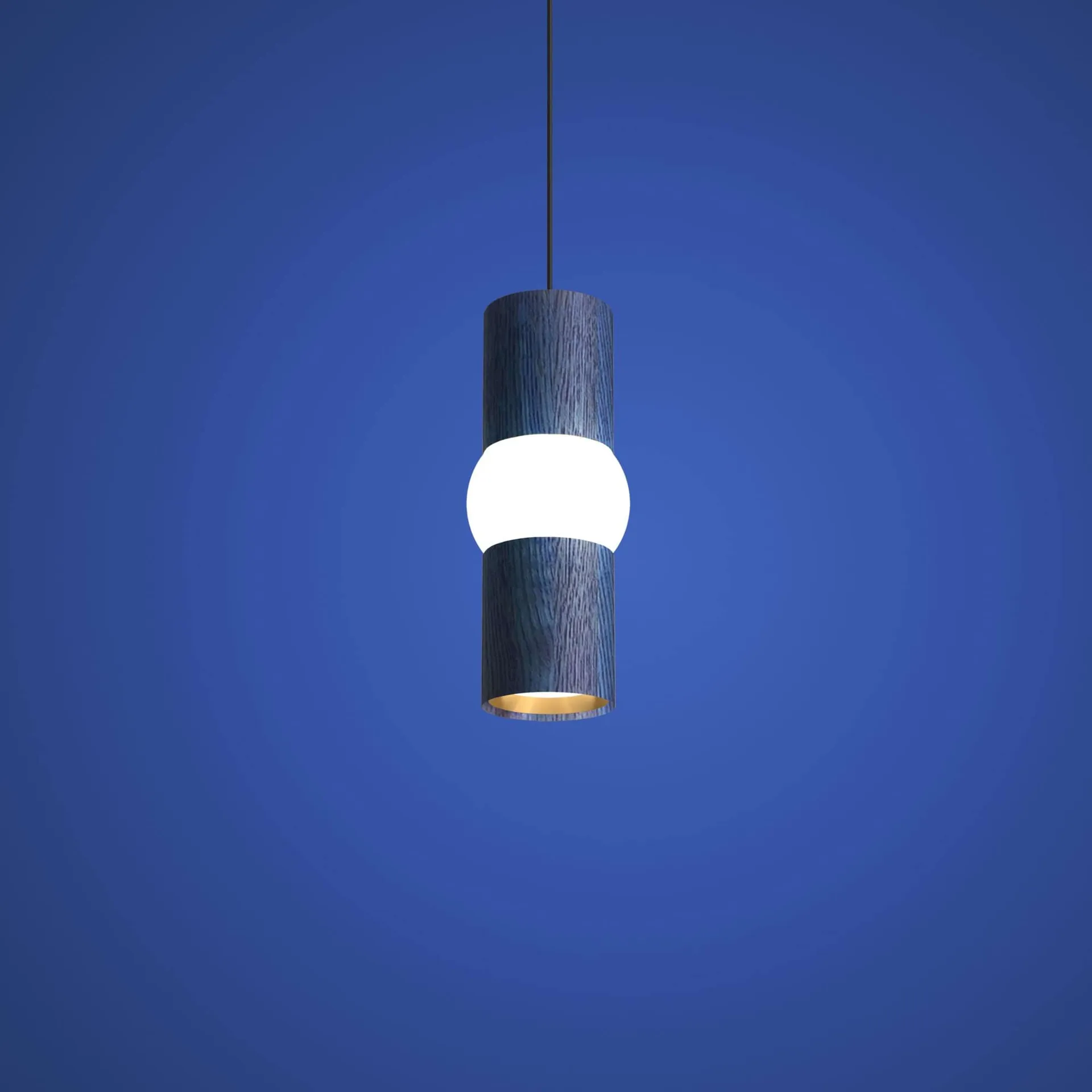 Lámpara colgante Lightbone, Small 24 cm, blue oak Oblure