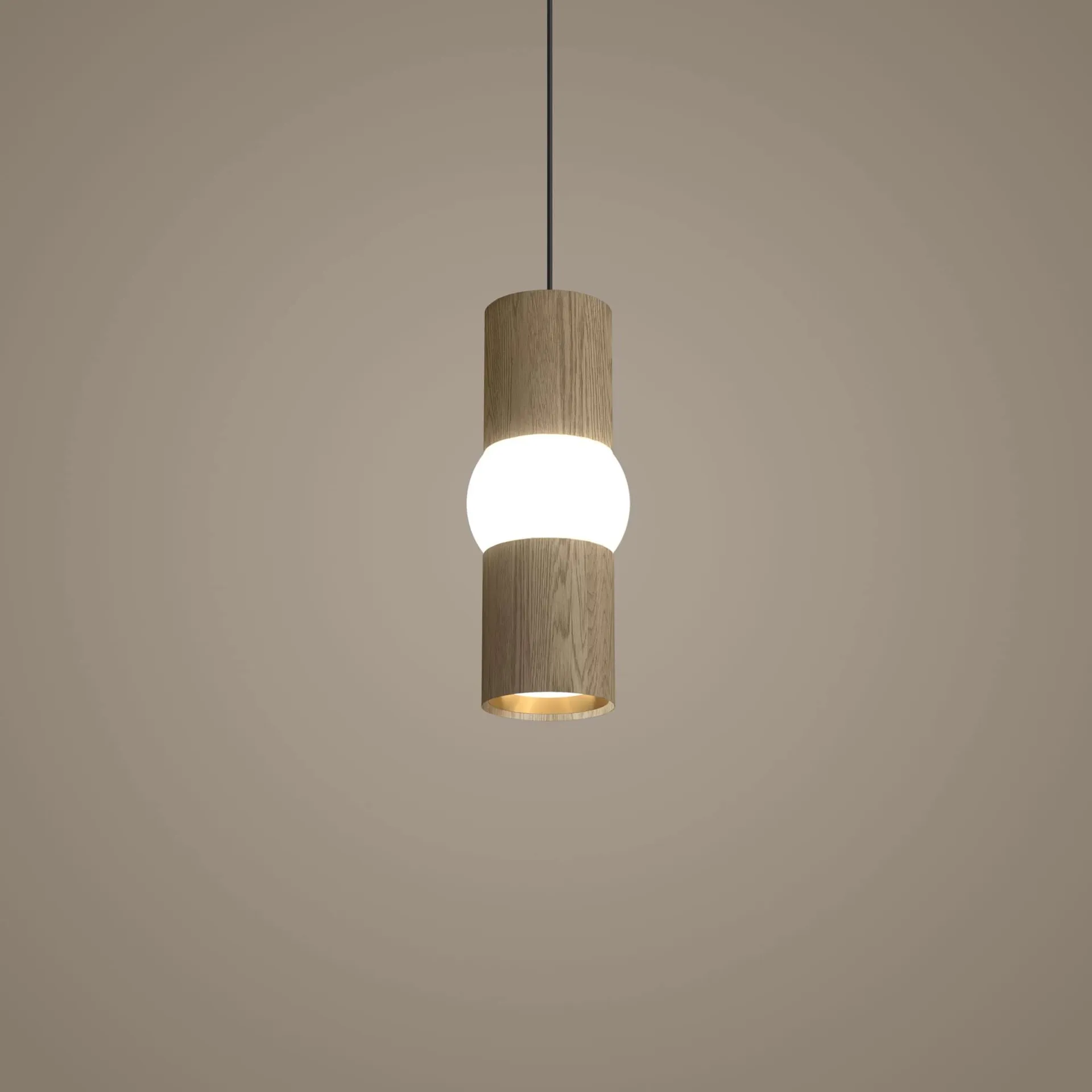 Lámpara colgante Lightbone, Small 24 cm, natural oak Oblure