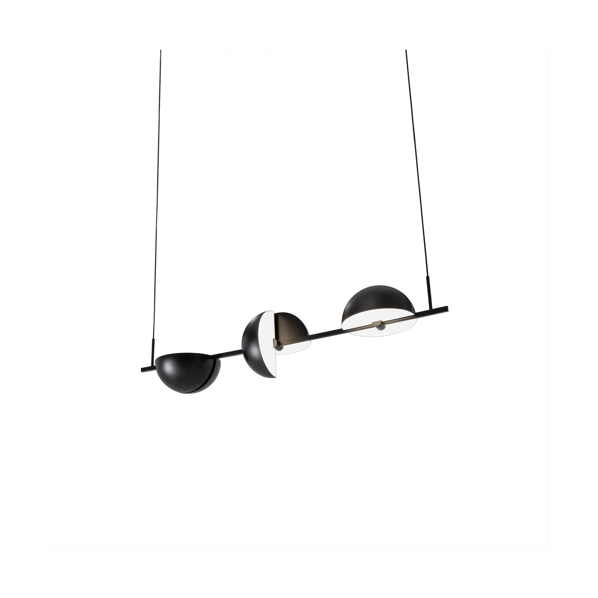 Lámpara colgante Trapeze triplette 140 cm, Black Oblure