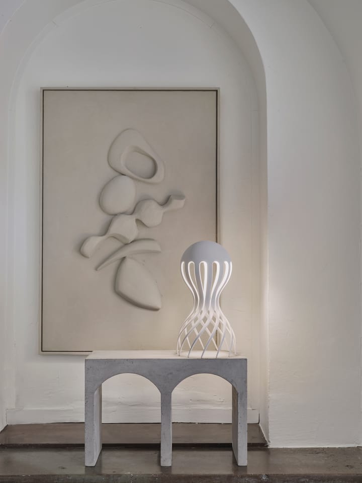 Lámpara de mesa Cirrata 44,4 cm, White Oblure