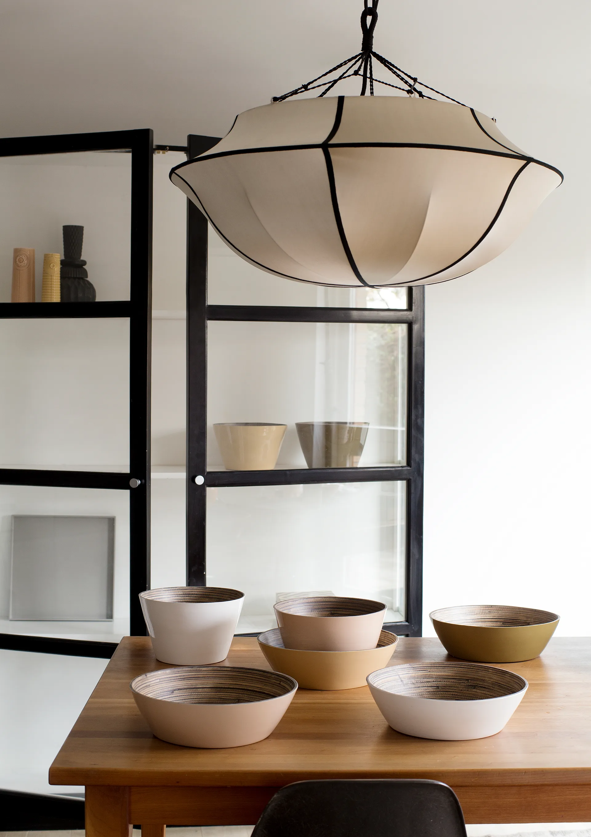 Lámpara de techo Indochina Classic Umbrella, Kit-black Oi Soi Oi