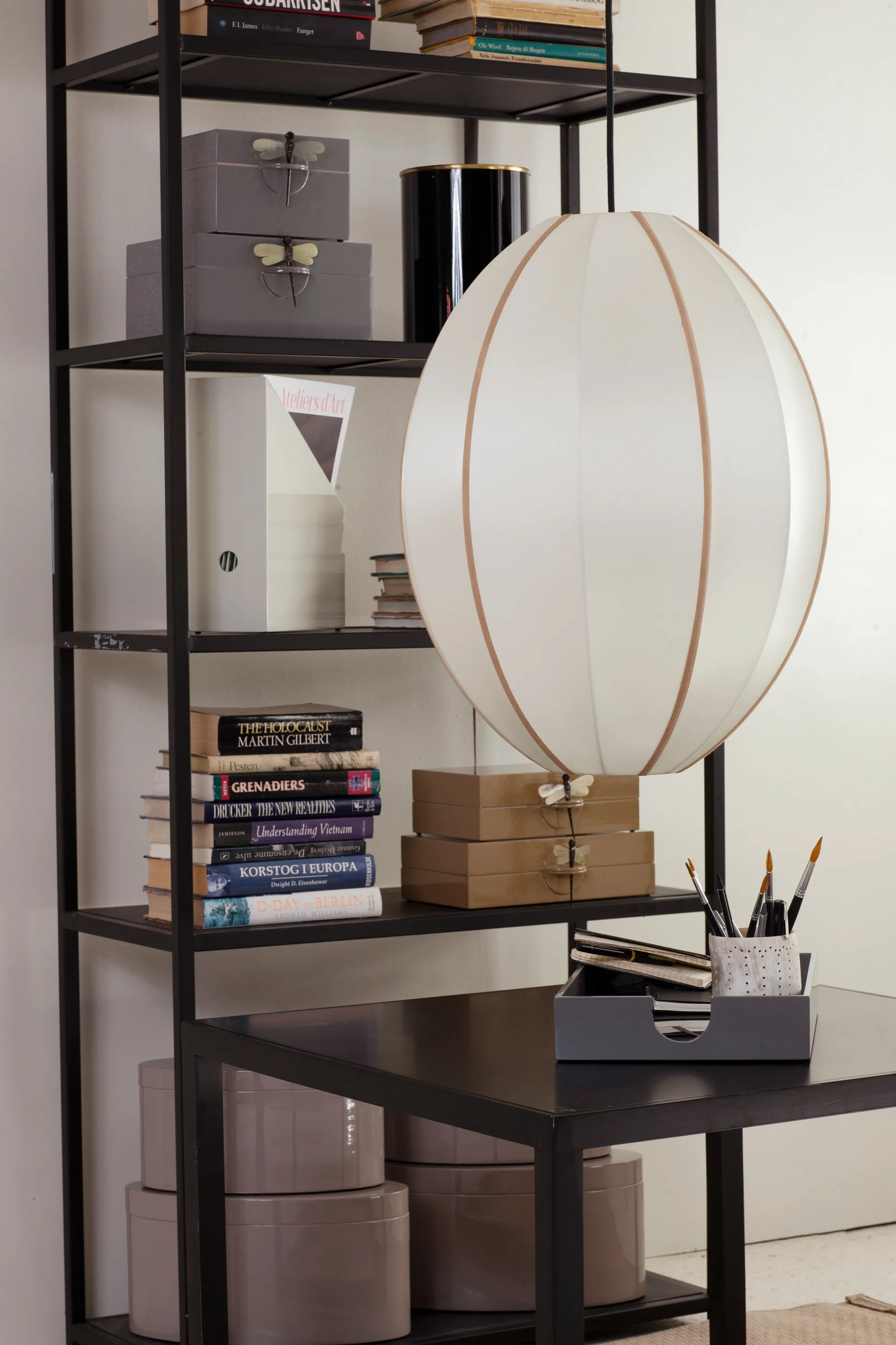 Pantalla de lámpara Indochina Classic Oval L, Offwhite-amber Oi Soi Oi