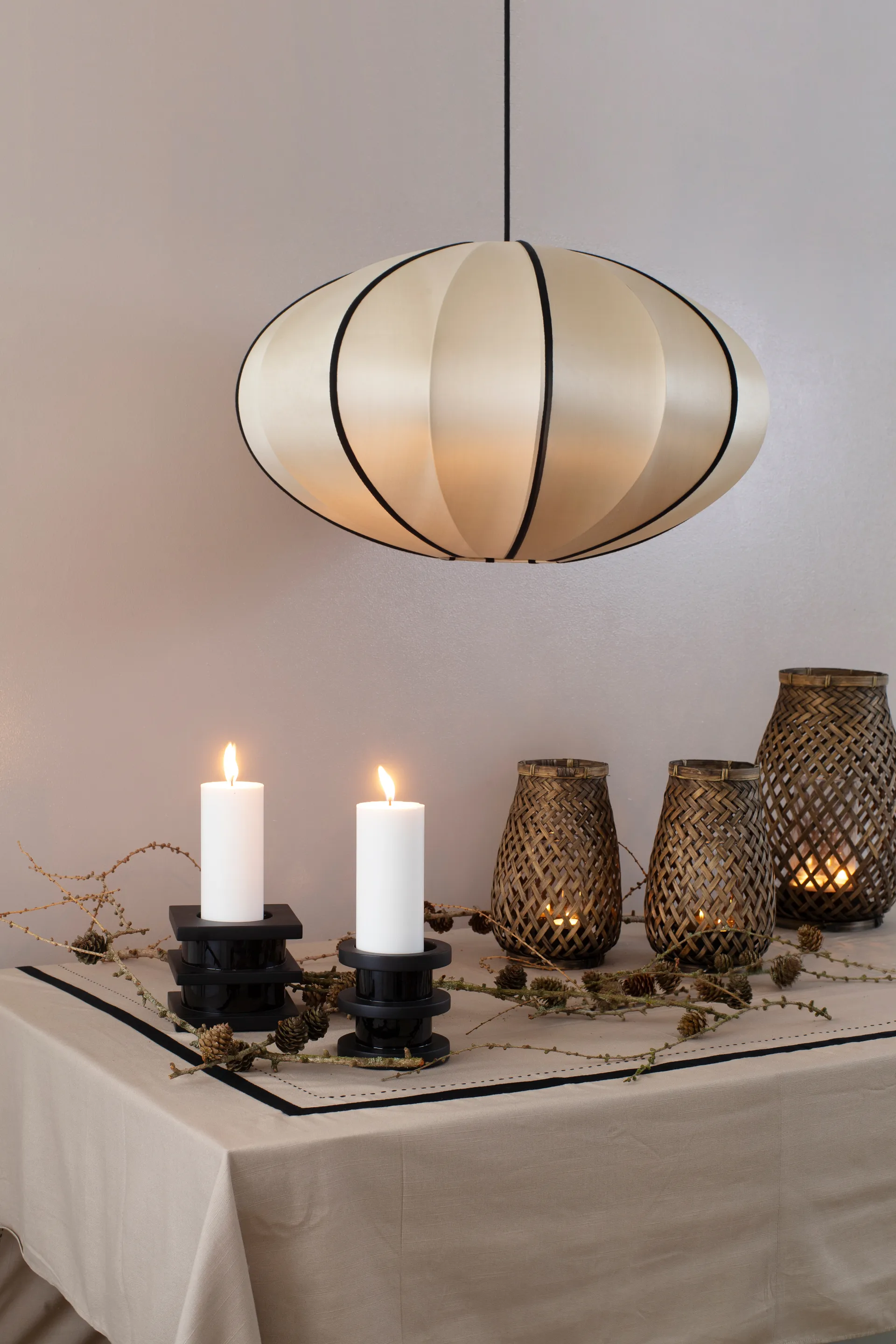 Pantalla de lámpara Indochina Classic Pumpkin, Kit-black Oi Soi Oi