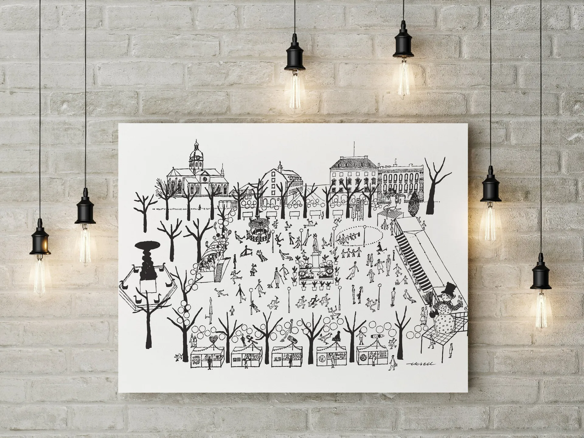 Lámina Kungsträdgården, 50 x 70 cm Olle Eksell