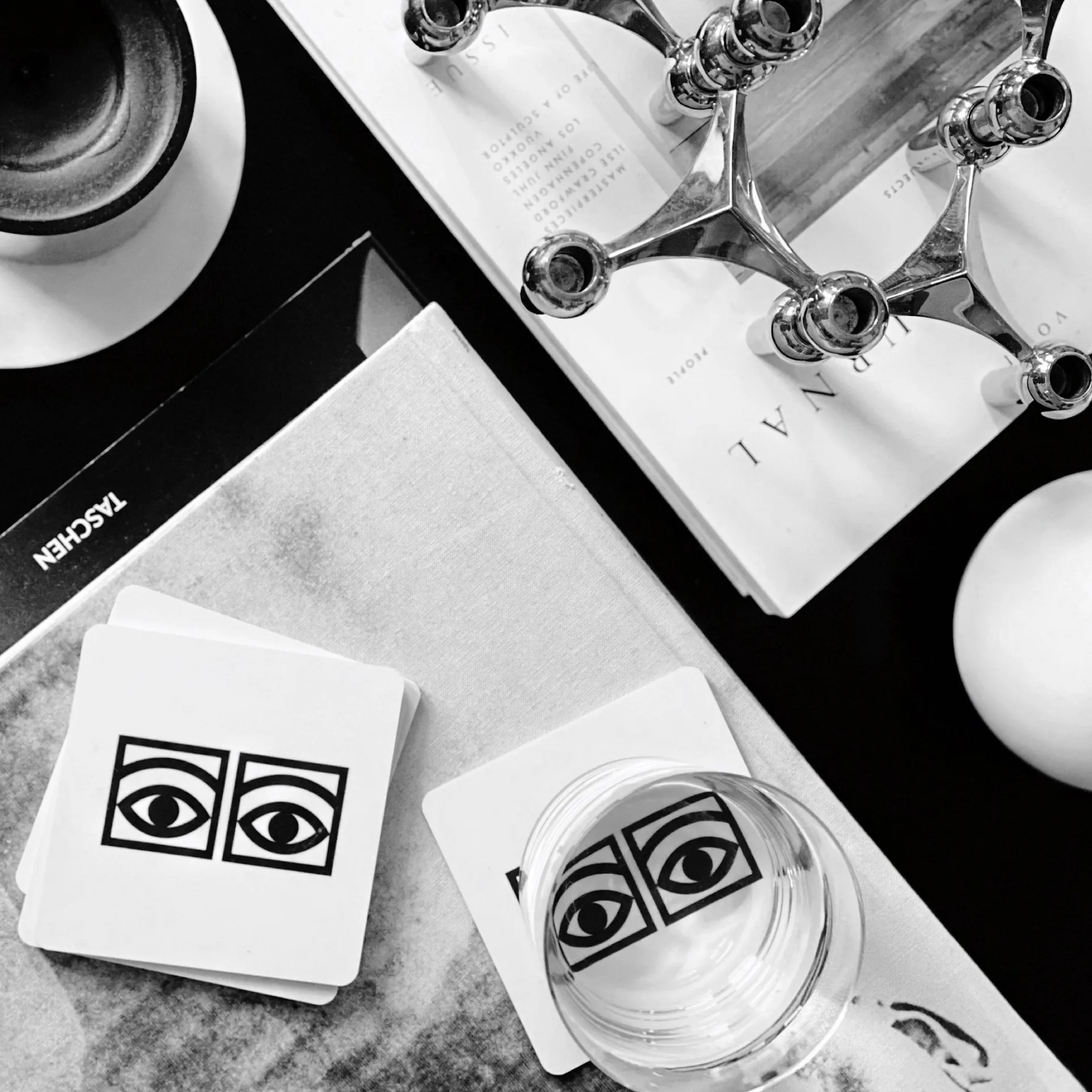 Posavasos Ögon 4-pack, blanco Olle Eksell