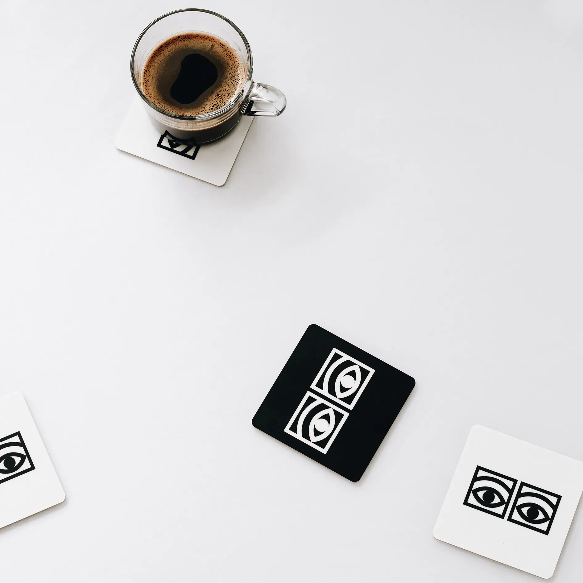 Posavasos Ögon 4-pack, negro Olle Eksell