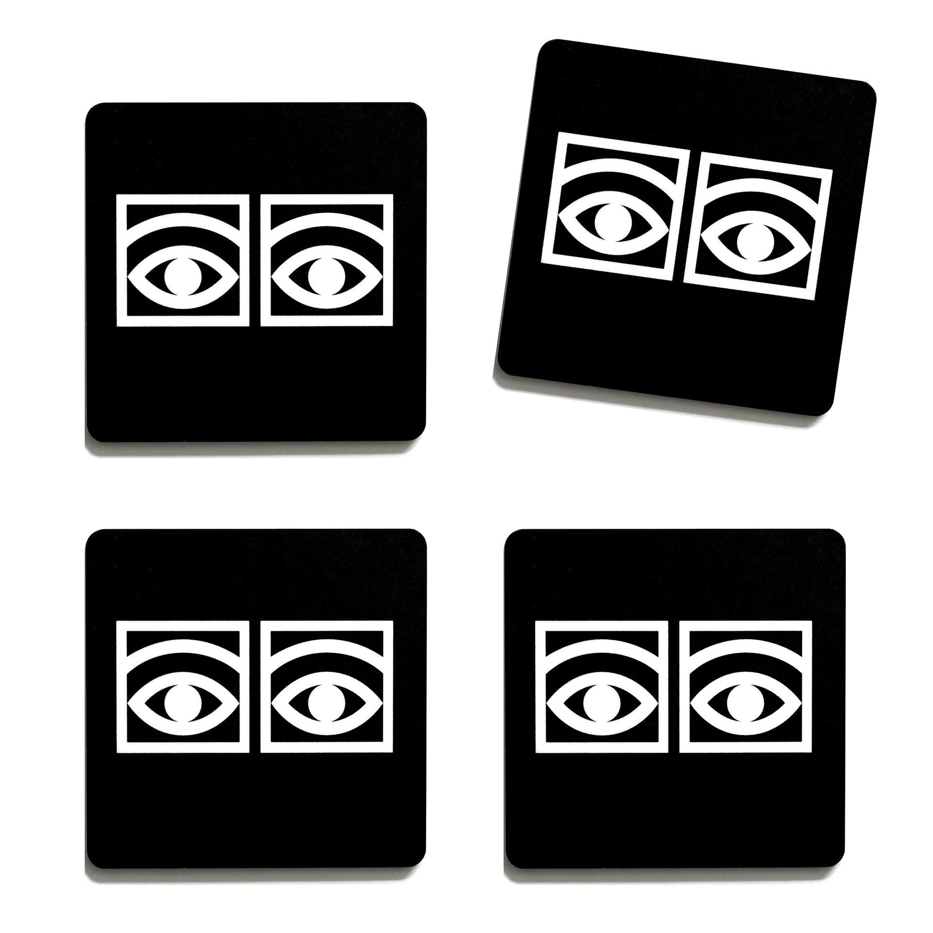Posavasos Ögon 4-pack, negro Olle Eksell