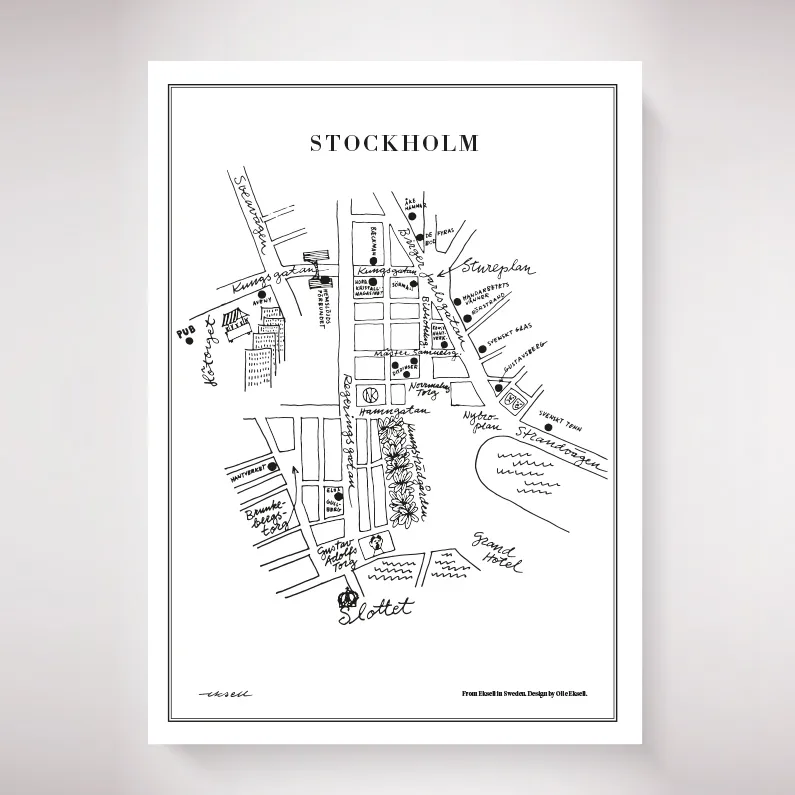 Póster Stockholm, 50 x 70 cm Olle Eksell