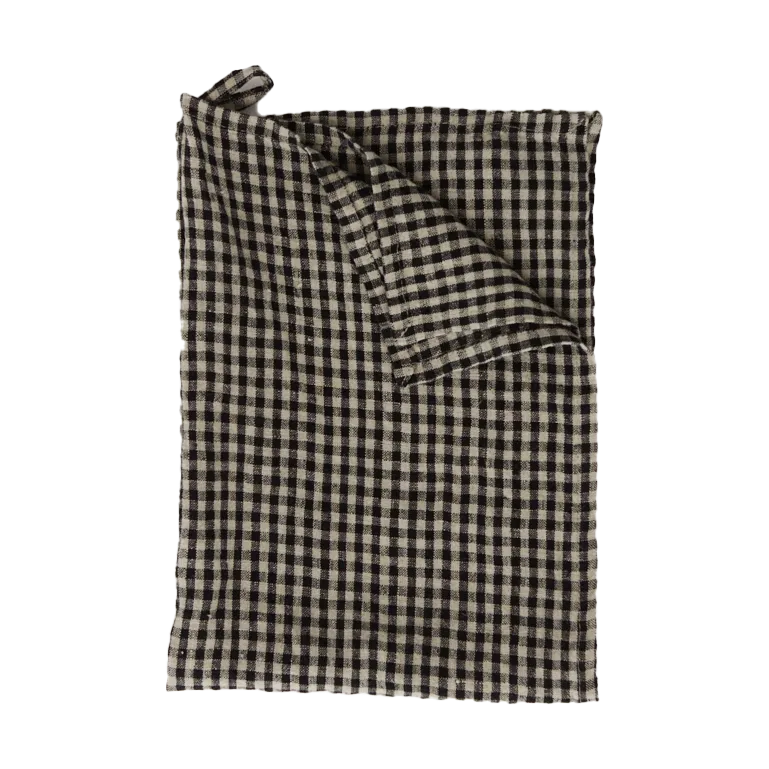 Paño de cocina de lino Vipa 45x65 cm, Arena negra Olsson & Jensen