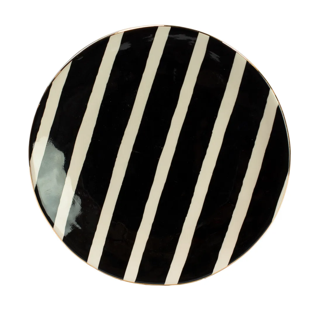 Platillo Doris, negro-blanco-oro Olsson & Jensen