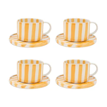 Taza con plato Monica paquete de 4 - Amarillo - Olsson & Jensen
