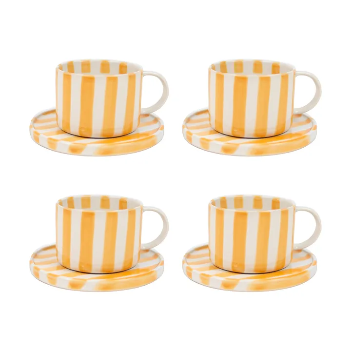 Taza con plato Monica paquete de 4 - Amarillo - Olsson & Jensen